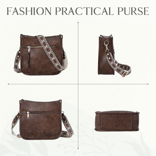 VASCHY Crossbody Bag Purse for Women,Fashion Vegan Leather Hobo Handbag Shoulder Bag Purse with Guitar Strap4