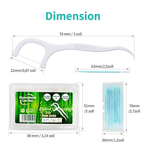 Dental Floss, 300+40 Stück Zahnseide Sticks Zahnstocher Stick, Zahn Draht Zahnpflege Interdental Flossers mit Y-Form Design, Einwegzahnseide Zahnreinigung Sticks von Yuede (6x50+40Pcs) (Weiß)