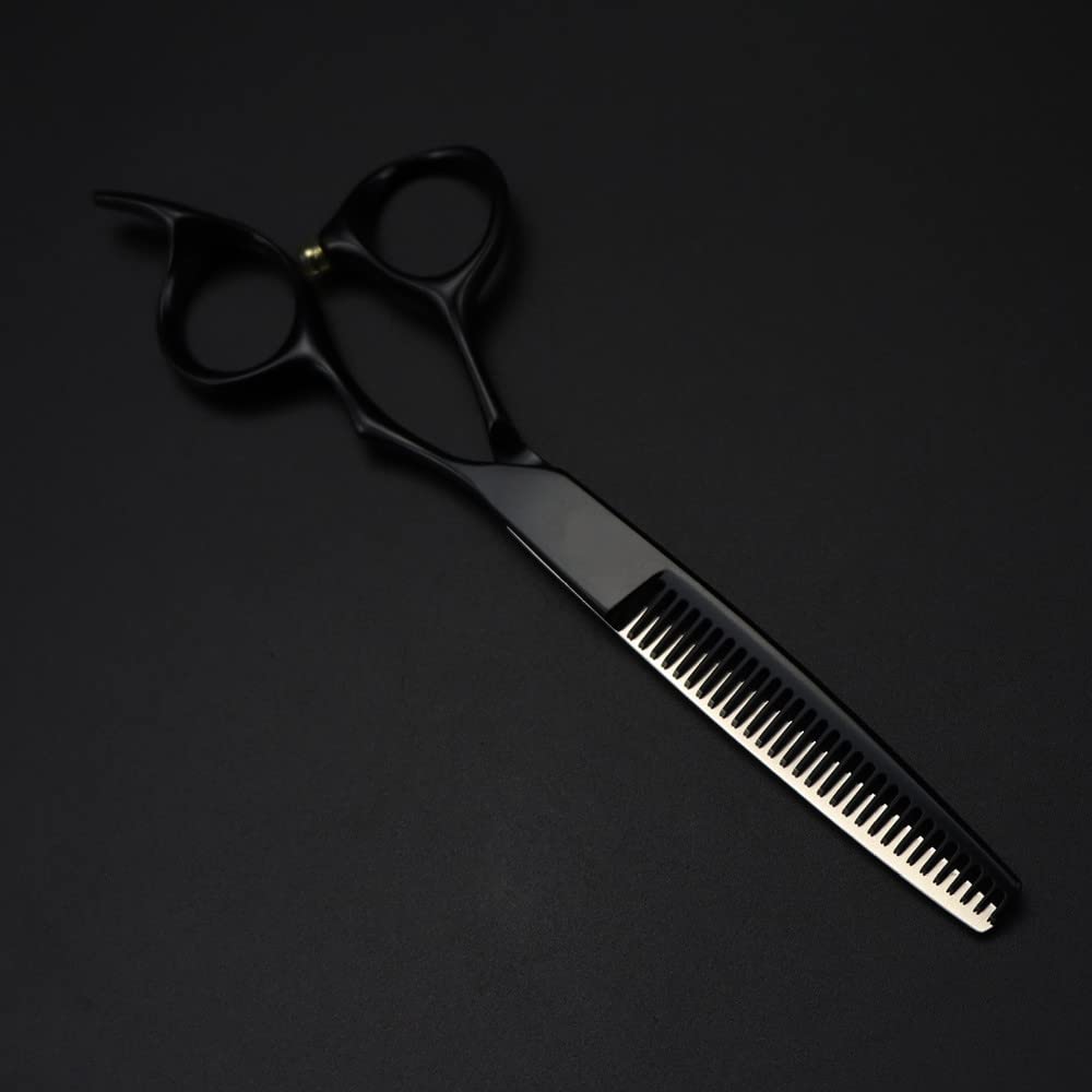 Gzslkscd Thinning Scissor Hair Cutting Scissors, 6Inch Professional 440C Steel Upscale Black Hair Scissors Haircut Thinning Barber Cutting Shears Hairdressing Scissors (Color : ) ( B)