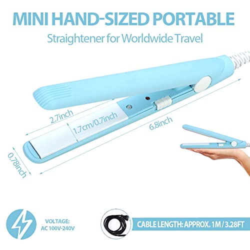 Plancha y Rizador Mini 2 en 1 Jonlaki Cerámica Azul miniatura 3