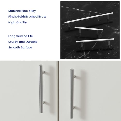 LONTAN 10 Kitchen Cupboard Handles 128mm T-Shaped Cupboard Door Handles for Drawer and Cabinet Stainless Steel Pulls Suitable for Bedroom Living Room - Image 4