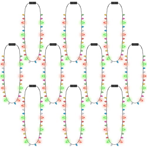 10 x Weihnachts-Halskette, Weihnachtsgeschenke mit 3 Leuchtmodi,...
