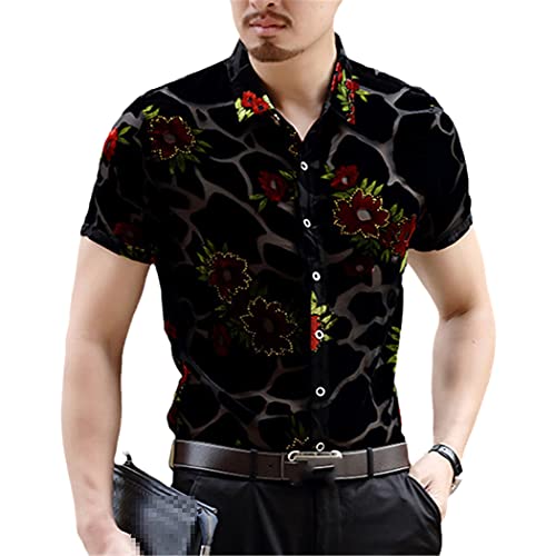 Chemise dentelle homme rouge XXL transparente fleurie pour en finir avec les looks ternes