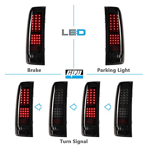 Cpw Tail Lights Compatible With Chevrolet [2007-2013 Silverado 1500] [2007 2008 2009 2010 2011 2012 2013 2014 Silverado 2500/3500] Led Tail Lights Rear Lamps Driver And Passenger Side (Smoke) #TOP2