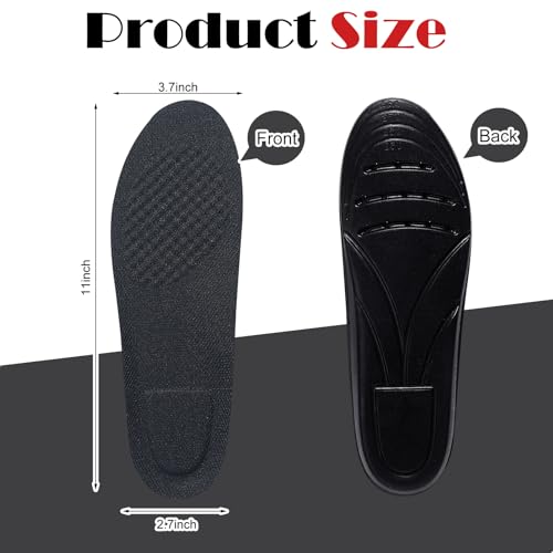 Image of Geyoga 0.4 Inch 4 Pcs Left Full Length Insoles Balancer Leg Length Discrepancy Insoles and Additional Cushion Pad, Heel Lift for Leg Length Discrepancy, Black
