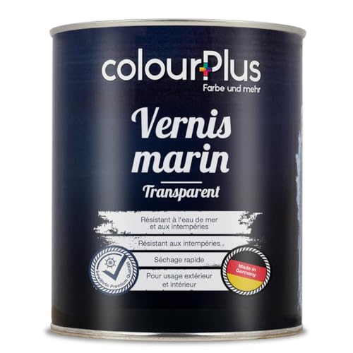 ColourPlus Vernis Marin 750 ml - Transparent - Vernis bois extérieur brillant, résistant à l'eau et intempéries | Pour bateaux, fenêtres, meubles et jardin |...