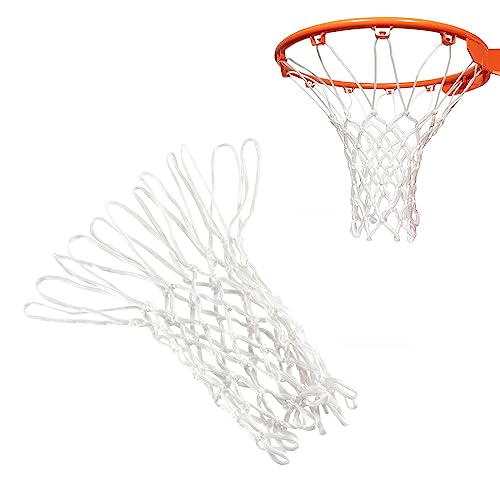 Cerioll Filet De Basketball, Filet pour Panier De Basketball, Taille Standard, Résistant À La Pluie Et Au Soleil, pour Intérieur Et Extérieur (Blanc)