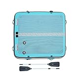 Fkstyle【家族や仲間と水上アクティビティを満喫！】インフレータブル パドルボード スクエア型 200cm×200cm 2-3人乗り 2気室構造 積載量500kg 高強度PVC素材 安定 水上ヨガ 釣り レジャー SUPボード 防災用 パドル2本・ポンプ・収納バッグ付き [並行輸入品]