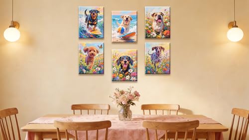 Image of Frimeeme Frame Funny Dog Canvas Wall Art, 6 Pieces, 8X10 Frames