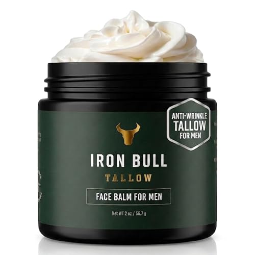 Iron Bull Handmade Beef Tallow for Face. Wrinkle Defense Tallow Face Moisturizer for Men. Treats Dry...