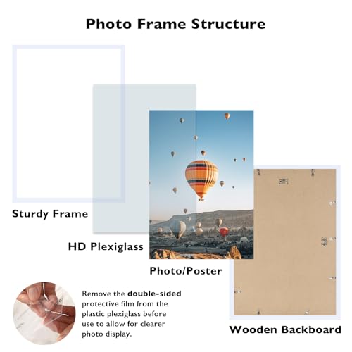 Image of JCJMY 16x24 Picture Frame for Poster Photo Picture and 40x60 cm Canvas, Horizontal and Vertical Formats for Wall Hanging, 16 x 24 Wall Gallery Photo Frame for 16 by 24 Photos Posters, White