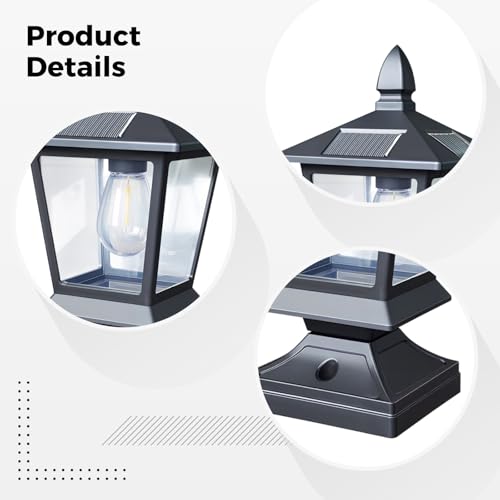 Farola solar de poste acabado negro elegante con plástico anticorrosión 2