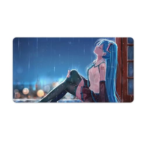 初音ミク マウスパッド ゲーミング アニメ キーボードパッド 大型 デスクマット レザー 大型 マウスパッド かわいい 防水快適性、耐久性が良い ゲームとオフィスに適している 机上用品 40X75cm
