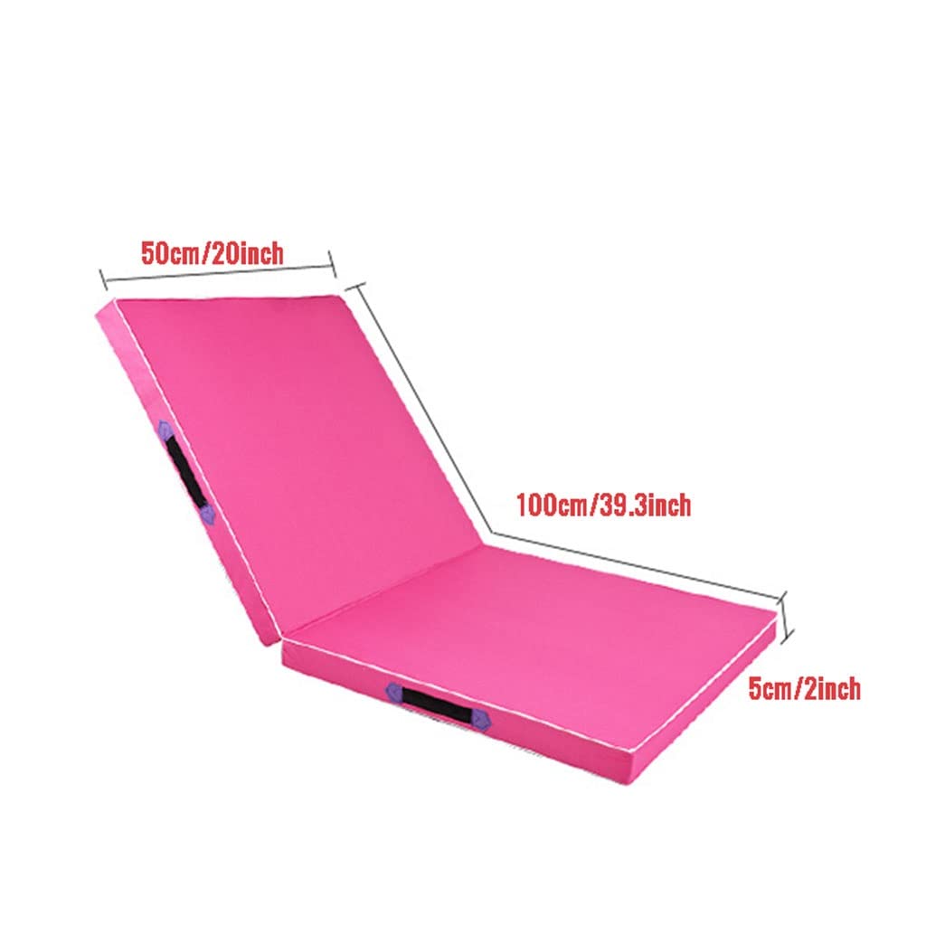 Esteras de entrenamiento de gimnasia, esterilla plegable de 2 paneles para gimnasio, aeróbicos, estera de estiramiento, estera de espuma de alta densidad para Yoga para animar, bailar y hacer