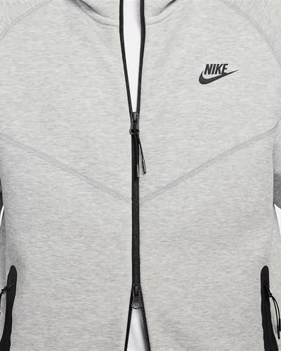 Nike Sportswear Tech Fleece Windrunner Men's Full-Zip Hoodie (DK GREY HEATHER/BLACK, FB7921-063) Size Large Tall4