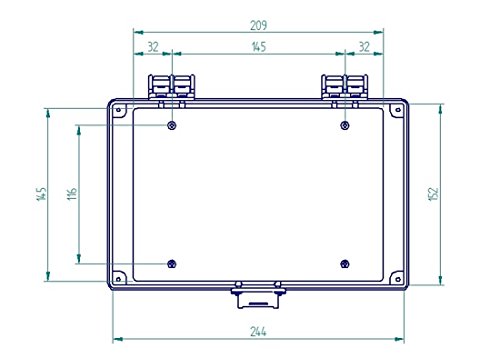 Caixa plástica 250mmx160mmx120mm Com Fecho E Dobradiça