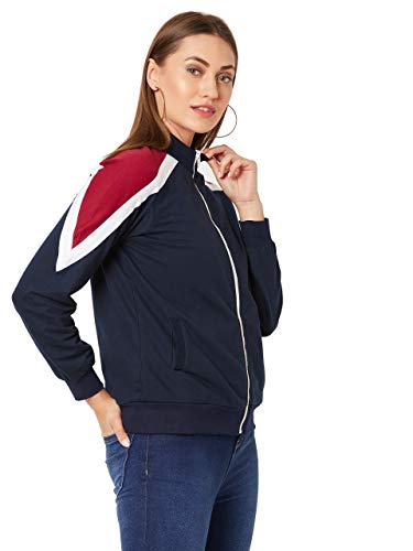 Image of Miss Chase Women's Multicolour High-Neck Solid Jacket