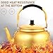 DOITOOL 2 Quart Stainless Steel Tea Kettle Stovetop, Teapot for Stovetop with Ergonomic Handle, Golden Tea Pot Korean Kettle for Coffee Hot Hot Water Boiler for Induction Gas