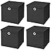 Produktbild StickandShine 4er Set Schwarz Faltbox 28 x 28 x 28 cm Aufbewahrungsbox faltbar mit Deckel