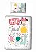 Produktbild Baby-Bettwäsche 2 teiliges Set Disney Minnie Maus Mouse Lama Panda Erdmännchen | 100x135 cm 40x6 0cm | Klein-Kinder Bettwaesche-Set in Weiss türkis