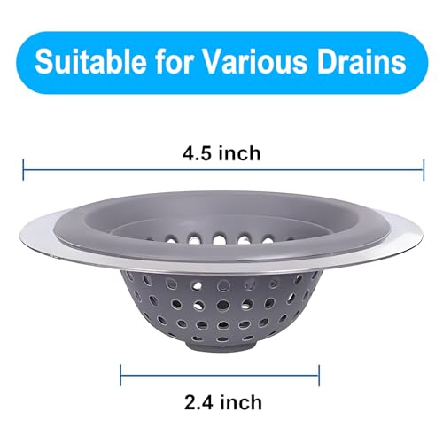 Colador para desagüe de cocina de silicona y acero inoxidable, pack 2 miniatura 3