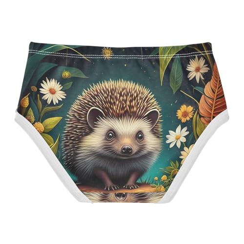 Girls Underwear Toddlers 2t Cotton Panties for Girl Animal Kids Briefs Undies Cute Hedgehog Flowers2