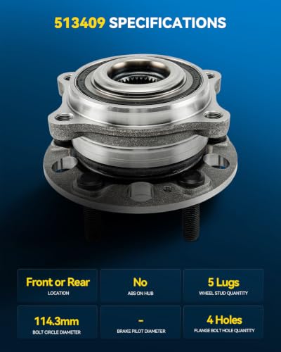 Image of PHILTOP 513409 Front Rear Wheel Bearing Hub Assembly for Santa Fe Sport