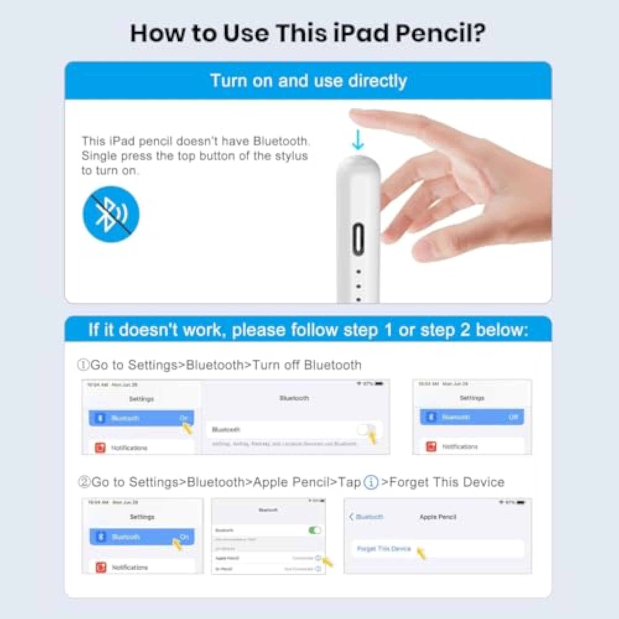 iPad Pencil Stylus Pen for Pro 13/12.9/11 inch, Magnetic Attachment