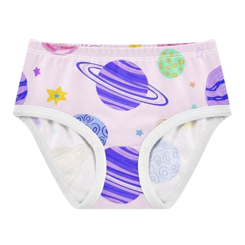 Cotton Toddler Girls Underwear Colorful Planets Stars Light Pastel Panties Little Girl Bright Briefs Kids Undies 2t