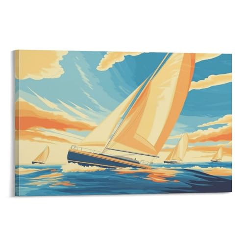 Toile de bateau à voile pour habiller un grand mur vide et illuminer le salon