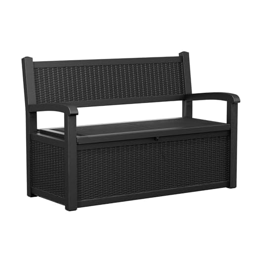 PatioZen 80 Gallon Storage Bench Deck Box Waterproof Lockable,Outdoor Storage Furniture for Patio,Garden and Porch,Tools and Cushions(Black)