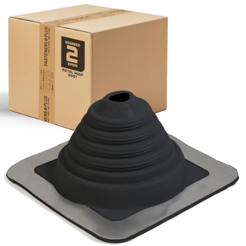 Fasteners Plus #2 Square EPDM Metal Roof Pipe Flashing Boot