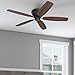 Honeywell Ceiling Fans Glen Alden, 52 inch Classic Flush Mount Indoor Ceiling Fan with No Light, Pull Chain, Quick-2-Hang Dual Finish Blades, Reversible Motor - 50516-01 (Oil Rubbed Bronze)