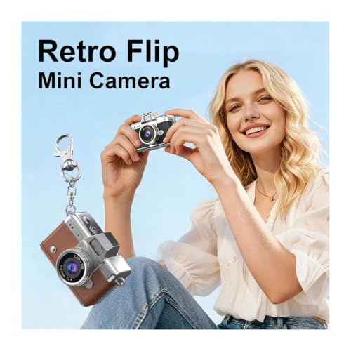 Mini cámara digital retro CCD con pantalla abatible 1.47 pulg miniatura 3