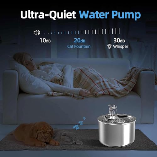 Fuente automática de agua para gatos acero inoxidable 2L miniatura 3