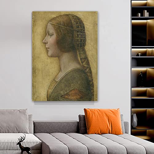 Portraits Impression Sur Toile De Vinci Belle Princesse 90x125cm - 3