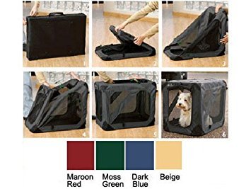 topPets Portable Soft Pet Crate or Kennel for Dog, Cat, or Other Small Pets. Great for Indoor and Outdoor (Maroon Red, Medium: 24"x16"x16")