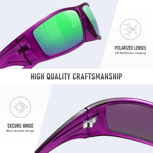 Image of Polarized Sports Sunglasses for Men Women,Driving Fishing | UV400 Protection Anti-Glare Lens, Wrap Around Sunglasses for Cycling,Hiking,Golf & Outdoor Sports Unbreakable Frame