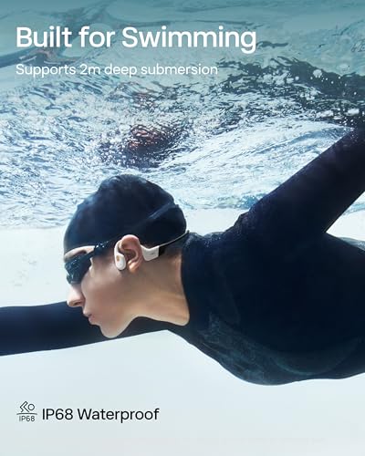 Image of SHOKZ OpenSwim Pro Open-Ear MP3 Headphones, White, IP68 Waterproof, 32G MP3