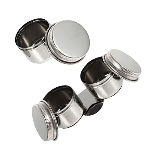 ARTIBETTER 2 Pcs Oil Painting Palette Cups Artist Brush Washer Stainless Steel Palette Pot Reusable Outdoor Painting Medium Cups