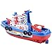 EMUKOEP Kids Fireboat Toy Water Spraying Ship Model with Sound & Flash Light