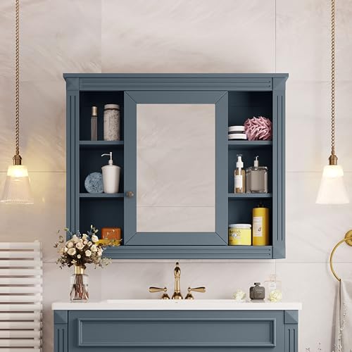 Merax Modern 36 Inch Wall Mounted Bathroom Cabinet with High Definition Mirror