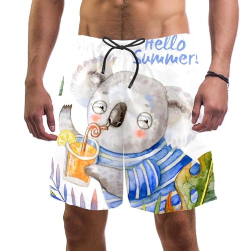 Maillot de bain séchage rapide homme court short de bain koala aquarelle