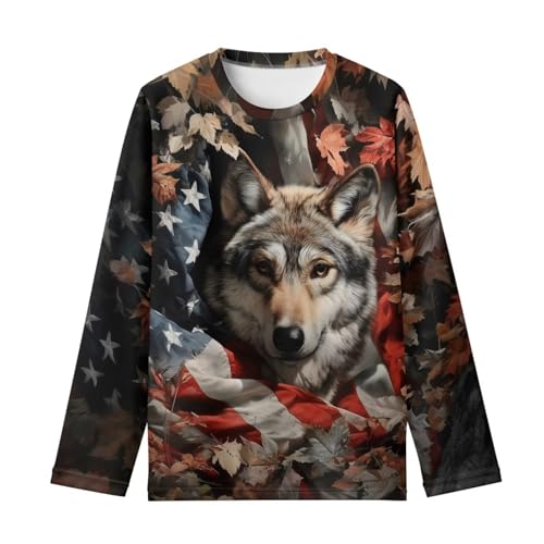 Image of Renewold Boys Girls Tees Kids T-Shirt Long Sleeve Crewneck T Shirts Casual Athletic Tops Clothing for Home School Travel