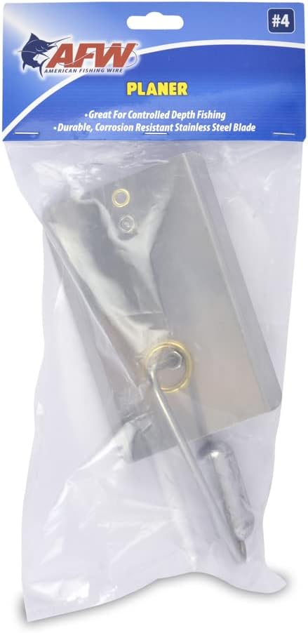 AFW American Fishing Wire Planer Board with Corrosion Resistant Stainless Steel Blade - Use for Offshore Controlled Depth Trolling