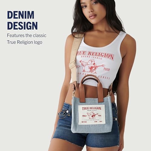 Image of True Religion Tote Bag, Women's Mini Travel Shoulder Bag with Adjustable Strap