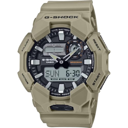 Casio G-Shock GA010-5A montre antichoc beige en résine pour éviter les pannes de batterie