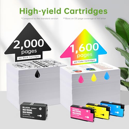 Image of Compatible Ink Cartridges Replacement for HP 952XL 4 Combo Pack (Black /Cyan /Magenta /Yellow) Work for HP OfficeJet Pro 7720 7740 8210 8710 8720 8715 8740 OfficeJet 8702 Printers