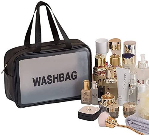 Image of Handcuffs Wash Bags Organizer & Cosmetic Bag Organizer - Compact, Spacious, Travel-Friendly with Translucent Front for Easy Viewing, Ideal for Organizing Cosmetics & Toiletries (Black)