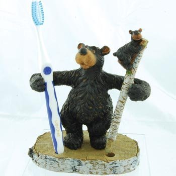 Willie Black Bear Toothbrush or Pen Pencil Holder (Great Office Desk Decor) 6.5